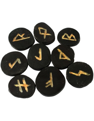 Runes en buis massif teinté noir