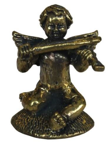 Mini Statue Ange et violon laiton 2 x 2,5 cm