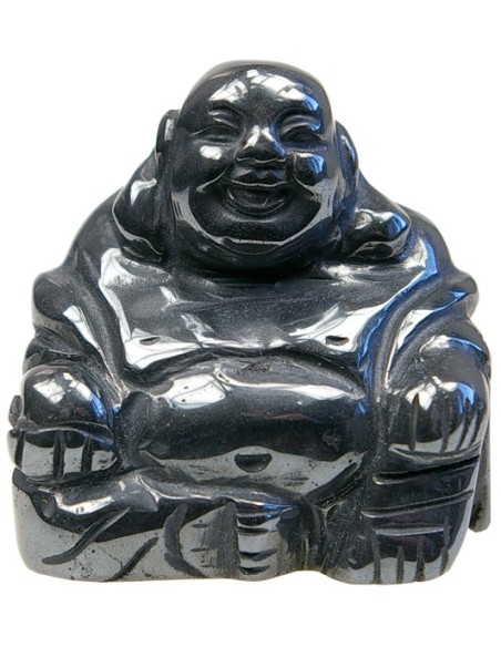 Bouddha Rieur Assis 4 cm Hematite