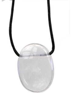 Pendentif pierre ovale percée Cristal de roche 2