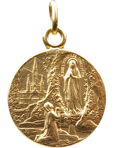 Médaille Notre Dame de Lourdes dorée