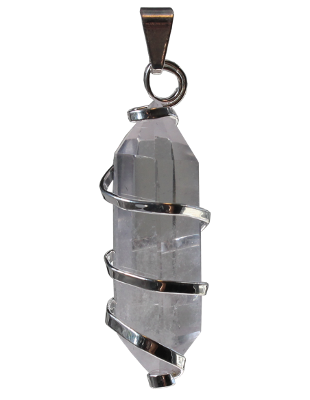 Pendentif Cristal biterminé - Argenté