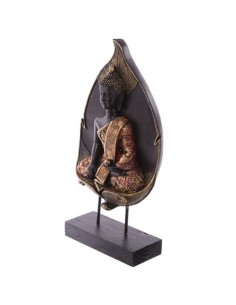 Bouddha Thai avec dos en forme de feuille - Rouge antique 2