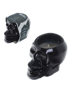 Bougie Cire de Soja - Pot Crâne Blanc ou Noir parfumée
