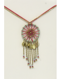 Collier Dreamcatcher Bleu et Rose Modèle 1