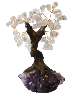 Arbre du Bonheur Cristal de Roche - Pierres roulées - Grand