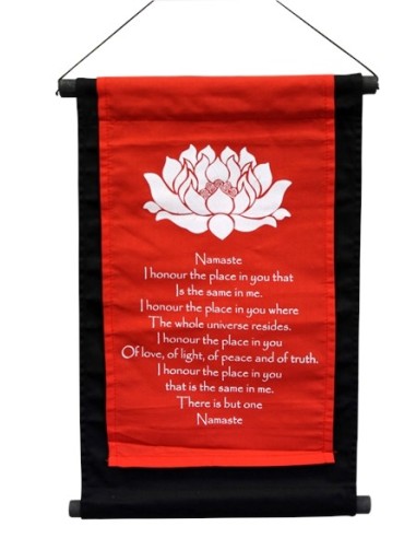 Tenture Lotus Namaste Rouge