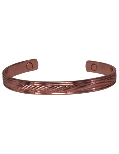 Bracelet magnétique cuivre - modèle 1 strié