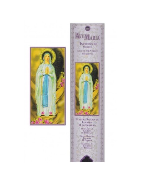 Pochette encens Vierge de Lourdes - 15 bâtonnets